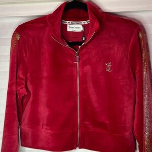 Juicy Couture Velour Jacket “Coco Red” Size L NWT - large